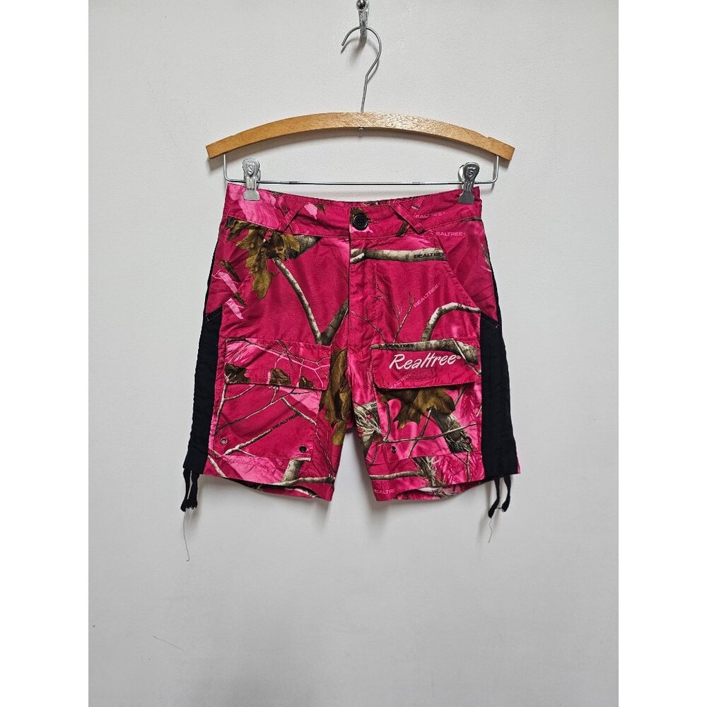 RealTree APC Camo Shorts Women's Small Pink Cargo Pocket Outdoors Moisture Wick